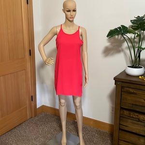 Bright red Cotton On shift dress.